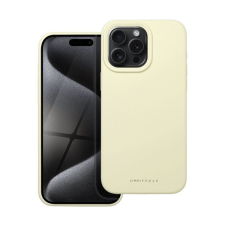 ROAR Apple iPhone 15 Pro Max prémium szilikon tok velúr béléssel, világossárga tok és táska