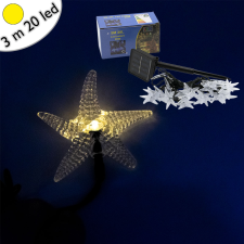 Robi Napelemes karácsonyi LED fényfüzér - csillag alakú, 20 LED, meleg fehér / 3 m karácsonyfa izzósor