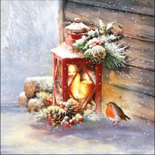 Robin By Lantern papírszalvéta 33x33cm, 20db-os konyhai eszköz