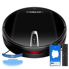  Robotporszívó, intelligens térképezés, WiFi alkalmazás, fekete porszívó