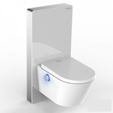 Rocaw Komplett WC és bidé prémium WC tartállyal fehér színben üveg borítással érintésmentes öblítéssel fürdőkellék