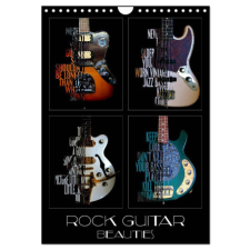  Rock Guitar Beauties (Wall Calendar 2024 DIN A4 portrait), CALVENDO 12 Month Wall Calendar naptár, kalendárium