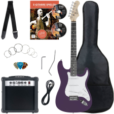 Rocktile Banger'S Pack Elektromos Gitár Szett 7 Részes Lila gitár és basszusgitár
