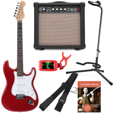 Rocktile Gömb Elektromos Gitár Classic Szett Piros Szett Piros gitár és basszusgitár