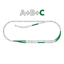 Roco Line C kollégiumi készlet (párhuzamos szakasz) alapkőzettel - 42011 H0 1:87 méretarány makett