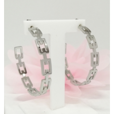  Ródiumozott antiallergén karika fülbevaló, 40 mm fülbevaló