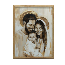 Rodzina Boża - Uśmiech Jezusa, 40x50 cm, bez ramy, papier matowy 230 gsm grafika, keretezett kép