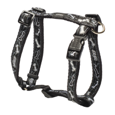 ROGZ FANCY DRESS H-Hám XL Fekete csontmintás nyakörv, póráz, hám kutyáknak