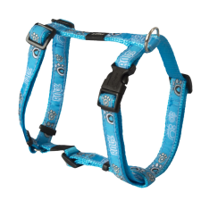 ROGZ FANCY DRESS H-Hám XL Türkiz tappancsmintás nyakörv, póráz, hám kutyáknak