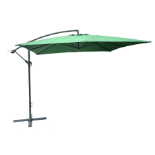 Rojaplast 8080 Függő Napernyő, Hajtókarral – Zöld – 270 X 270 Cm – Vízálló kerti bútor