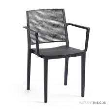 Rojaplast Karfás nagy teherbírású rakásolható UV álló műanyag kerti szék,antracit - Grid kerti bútor