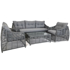 Rojaplast OHIO exkluzív polyrattan kerti bútor garnitúra - antracit/szürke kerti bútor