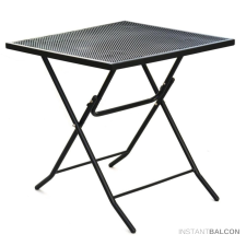 Rojaplast Összecsukható fém kerti szögletes asztal 70 x 70 cm, fekete - ZWMT-70F kerti bútor