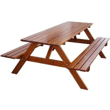 Rojaplast PIKNIK fából készült bútor szett - 180 LAKKOZOTT kerti bútor