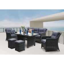 Rojaplast SAN DIEGO exkluzív polyrattan kerti bútor garnitúra - antracit/szürke () kerti bútor
