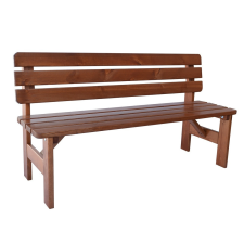 ROJAPLAST VIKING fenyőfából készült lakkozott kerti pad 150 cm - barna () kerti bútor