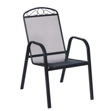 Rojaplast ZWMC-31 fém kerti szék, 56x69x93 cm, fekete kerti bútor