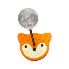  Róka mintás kaparós macskajáték - rugós labdával játék macskáknak