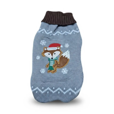  Rókás kötött kutyapulóver - M kutyaruha