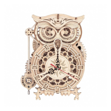 Rokr 3D fa puzzle asztali óra időzítővel bagoly 161 darabos puzzle, kirakós