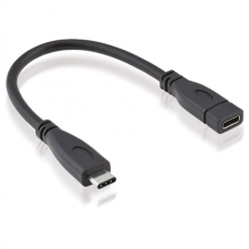 ROLINE 11.02.9015 USB 3.1 Type-C Hosszabbító Kábel 0.15m - Fekete kábel és adapter
