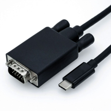 ROLINE 11.04.5820-10 USB-C 3.1 - VGA (apa - apa) kábel 1m - Fekete kábel és adapter