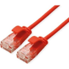 ROLINE 21.15.3913 RJ45 Hálózati kábel, patchkábel CAT 6A U/UTP 1.00 m Piros (átlátszó) Árnyékolatlan, Halogénmentes, Lángálló 1 db (Networking Cable Red 1 M)
