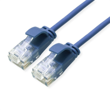 ROLINE Kábel UTP CAT6a LSOH, Slim, kihúzásgátló,   1m, kék kábel és adapter