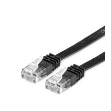 ROLINE Patch kábel VALUE UTP CAT6 lapos kivitel, Fekete 5m kábel és adapter