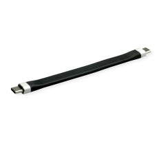 ROLINE USB-C apa - USB-C apa Adat- és töltőkábel 0.11m - Fekete kábel és adapter