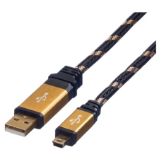ROLINE USB Mini USB Átalakító Fekete-Arany 3m 11.02.8823 kábel és adapter