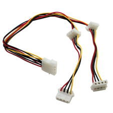 ROLINE - Y Tápkábel 4pin HDD-ről 4 X 4pin HDD-re 0,15m kábel és adapter