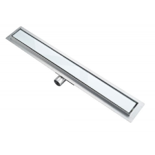  Roltechnik FEHÉR üvegbetétes rozsdamentes zuhanyfolyóka WHITE GLASS 800mm kád, zuhanykabin