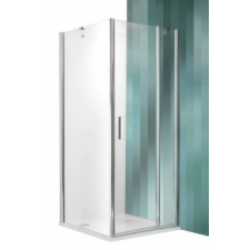 Roltechnik Tower Line TDO1 aszimmetrikus  zuhanykabin egy ajtóval és oldalfallal 100x75, ezüst profillal kád, zuhanykabin