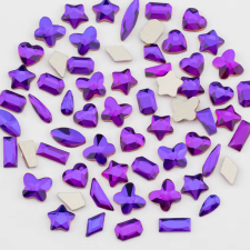 Roniki csiszolt formakő mix - purple velvet - 100db körömdíszítő