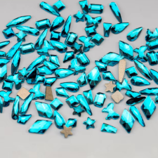 Roniki csiszolt formakő mix - sea blue - 100db körömdíszítő