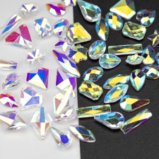 Roniki csiszolt formakő mix - transparent AB - 100db körömdíszítő