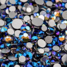 Roniki csiszolt strasszkő mix - SS4-SS20 - black diamond AB körömdíszítő