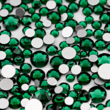 Roniki csiszolt strasszkő mix - SS4-SS20 - emerald körömdíszítő