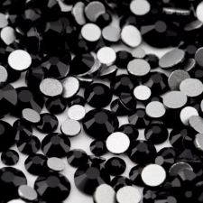 Roniki csiszolt strasszkő mix - SS4-SS20 - jet black körömdíszítő