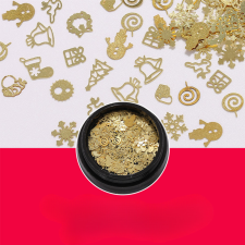 Roniki fém körömdísz - arany téli minták körömdíszítő