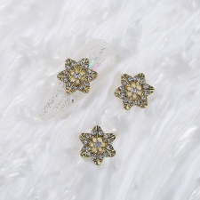 Roniki fém körömékszer - hópihe charm - 10db körömdíszítő