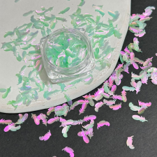 Roniki körömdíszítő flakes - levél - zöld körömdíszítő