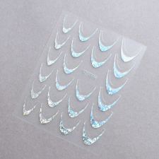 Roniki ombre francia metál mosolyvonal matrica - holo ezüst, öntapadó - 23db körömdíszítő
