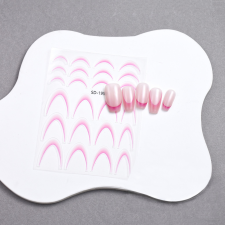 Roniki ombre francia mosolyvonal matrica - rózsaszín, öntapadó 24db körömdíszítő