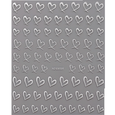 Roniki szív mintás matrica - öntapadó körömdíszítő