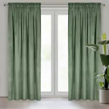  Rosa bársony sötétítő függöny Sötét menta 140x270 cm lakástextília