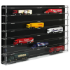 ROSA Modellautó teherautó vitrin, polc bemutató szekrény átlátszó akril 1:87 méretarányú modellekhez 74,5x7x50 cm tükrös hátlap