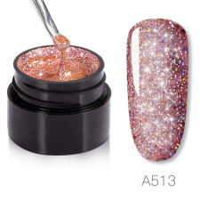 ROSALIND glitteres csillogó UV zselé - 5 ml - A513 Narancssárga műköröm zselé