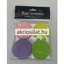 Rose Cosmetics Kozmetikai szivacs 4 db-os színes lapos kör alakú smink kiegészítő